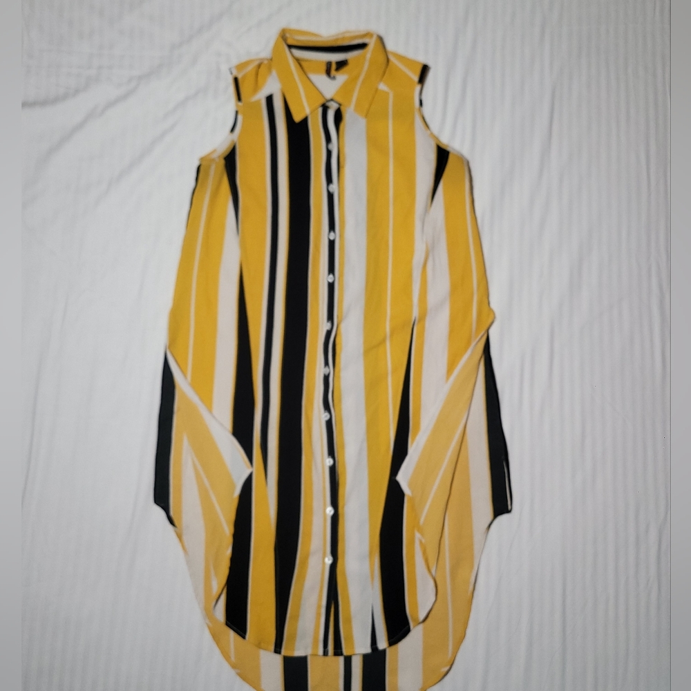 Love Ari stripes button-down blouse 1X